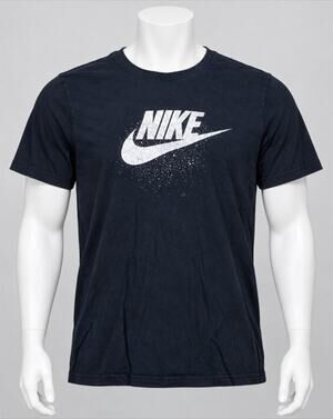 Nike The Nike Tee XL Black White Splatter Swoosh Graphic T Shirt Pre Owned
